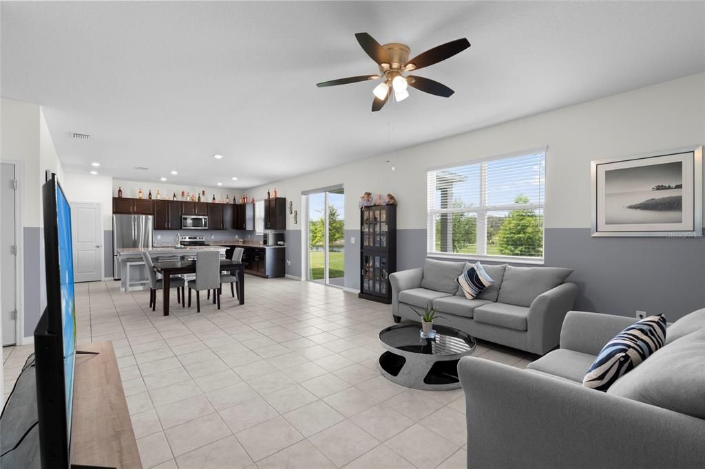 Dining room, Interior, Kitchen, Living room, Recessed Lighting, Stainless Steel Appliances