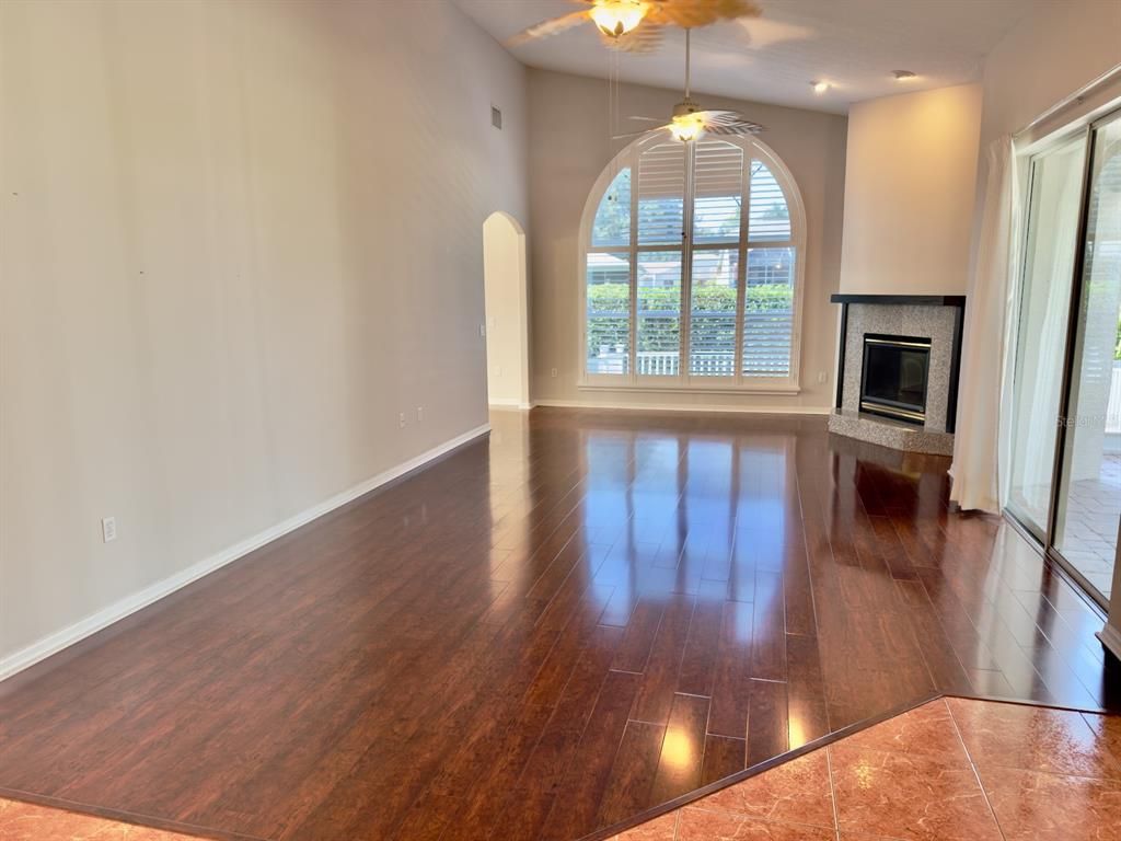 Empty room, Fireplace, Interior, Wood Texture Flooring
