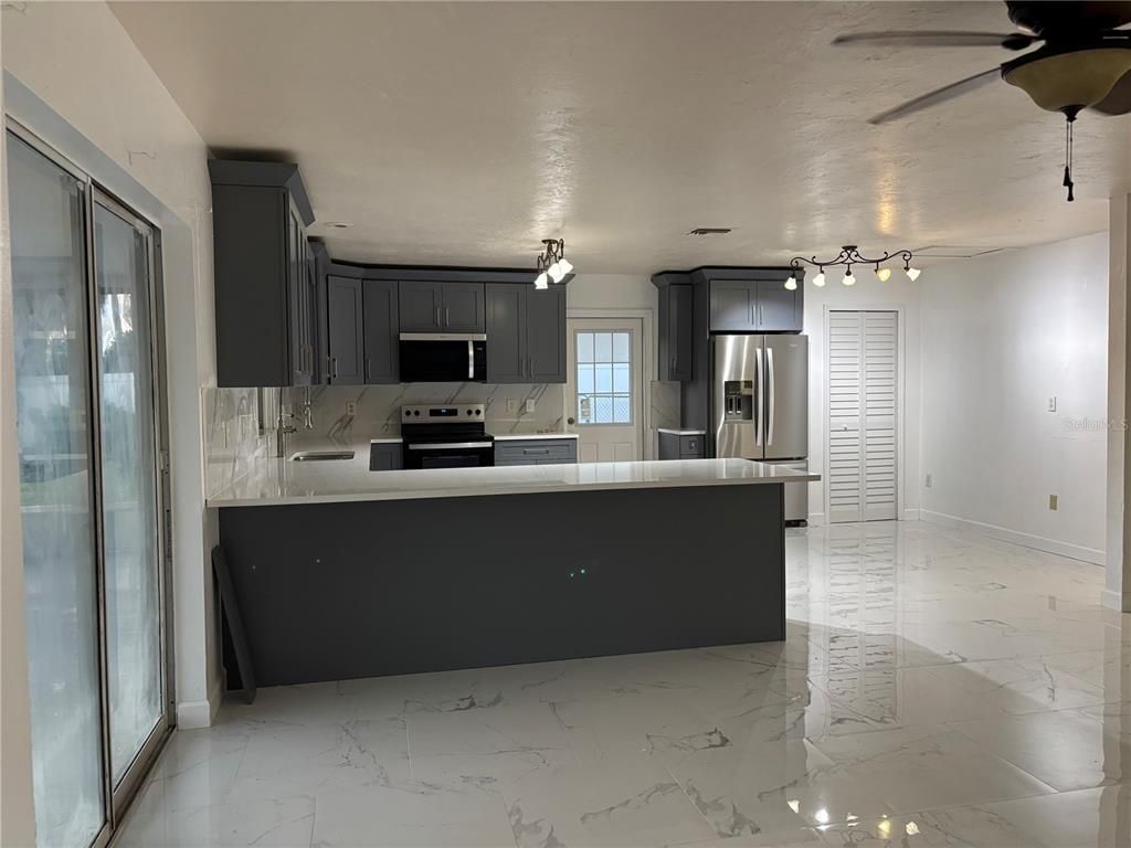 Interior, Kitchen, Marble, Stainless Steel Appliances