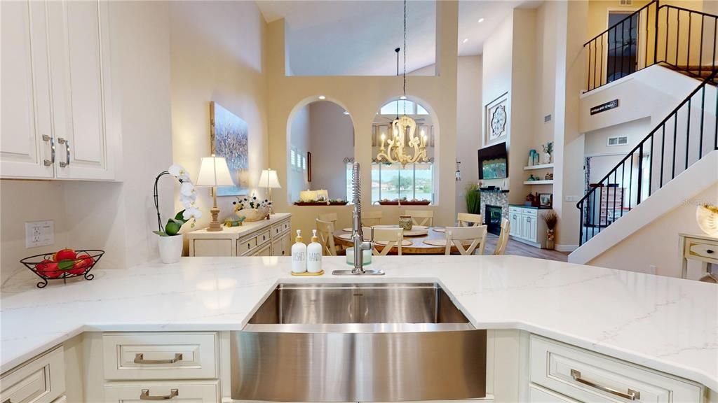 Dining room, Interior, Kitchen, Pendant Lights, Recessed Lighting