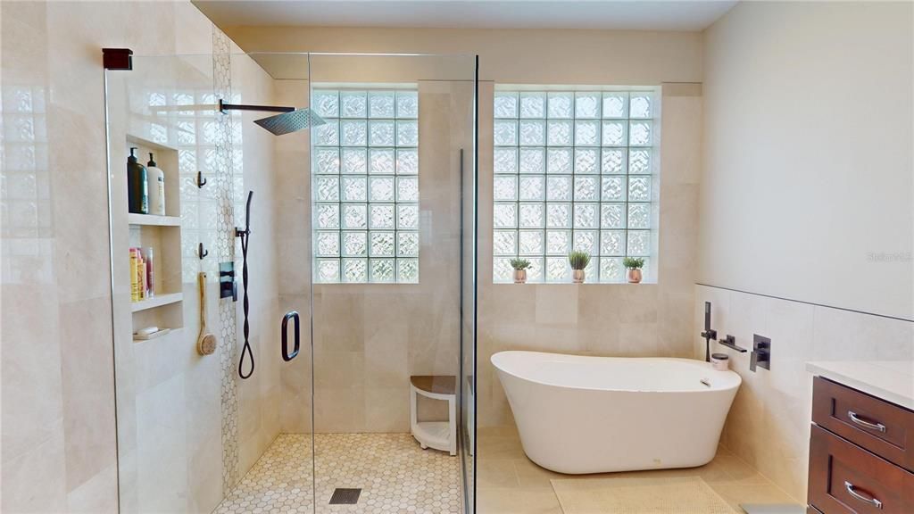 Bathroom, Free Standing Baths, Glass Shower, Interior
