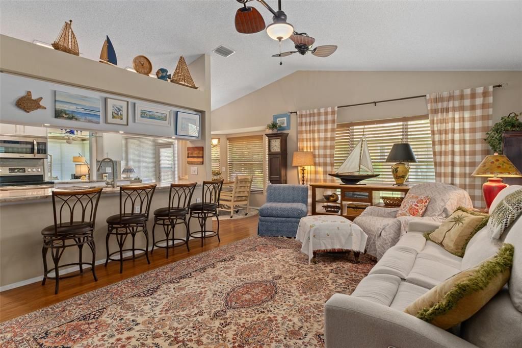 Interior, Kitchen, Living room, Stainless Steel Appliances, Wood Texture Flooring