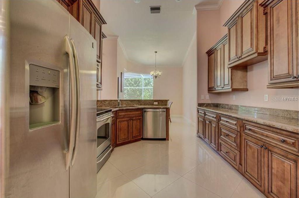 Chandelier, Interior, Kitchen, Stainless Steel Appliances