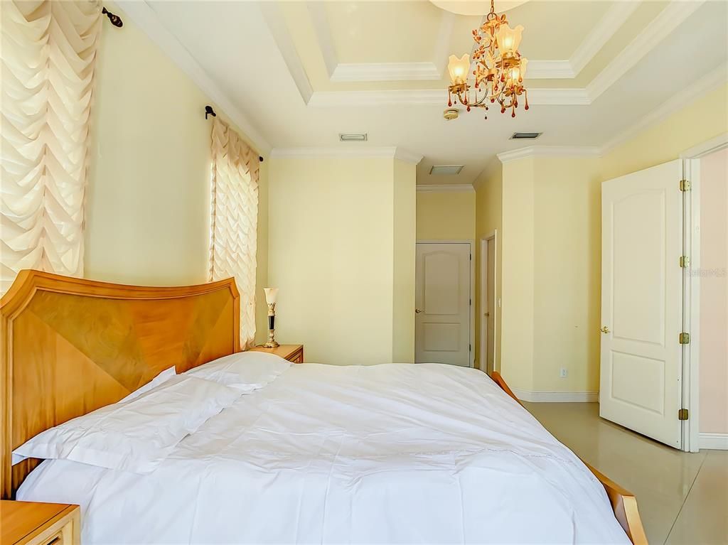 Bedroom, Chandelier, Interior