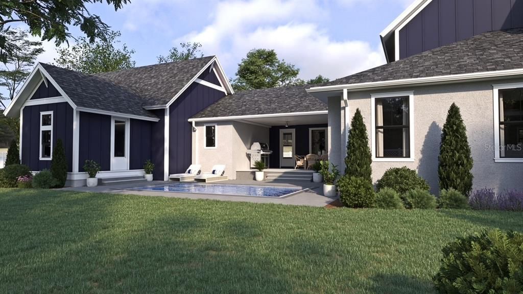 Backyard, Exterior, Facade, Ranch