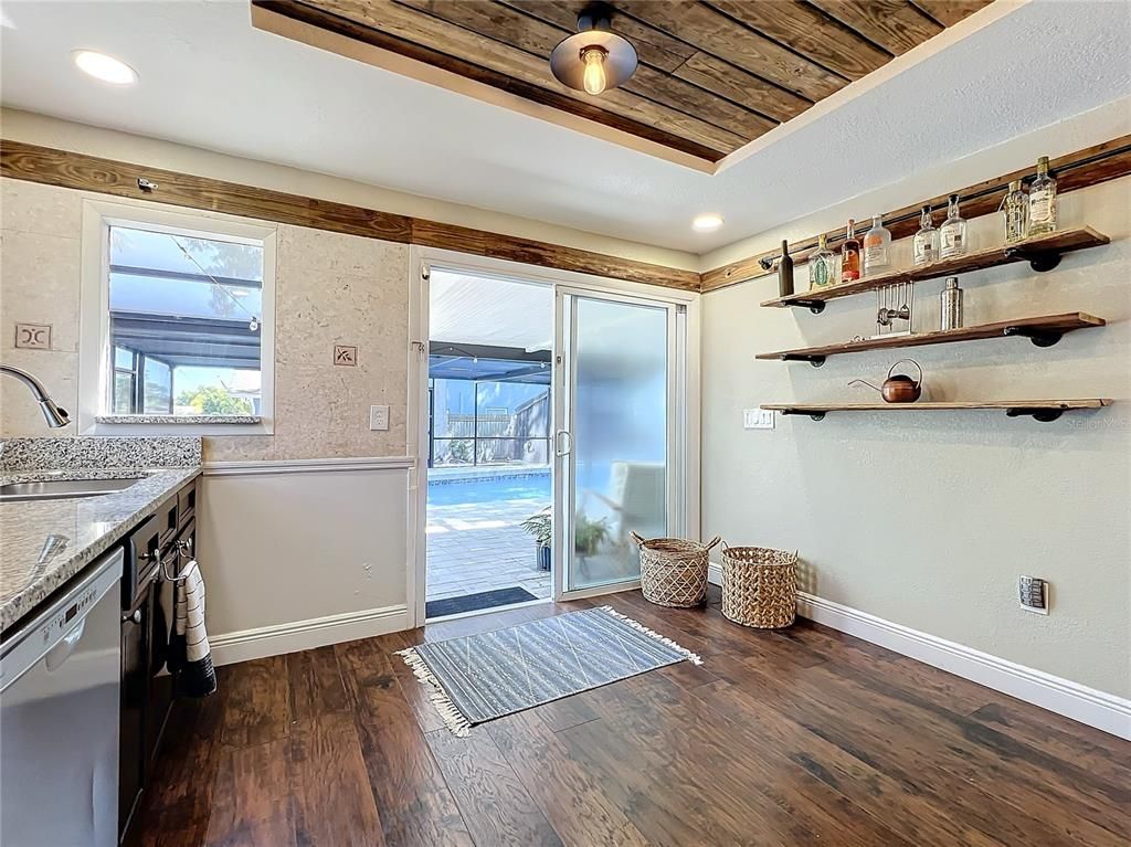 Interior, Recessed Lighting, Wooden Ceilings, Wood Texture Flooring