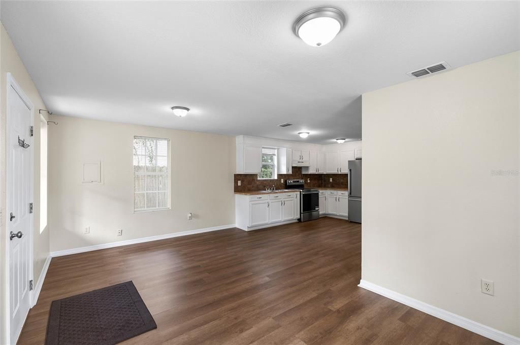 Empty room, Interior, Kitchen, Wood Texture Flooring