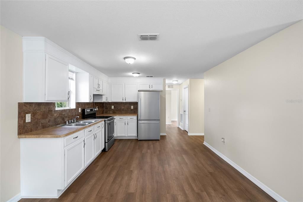 Interior, Kitchen, Wood Texture Flooring