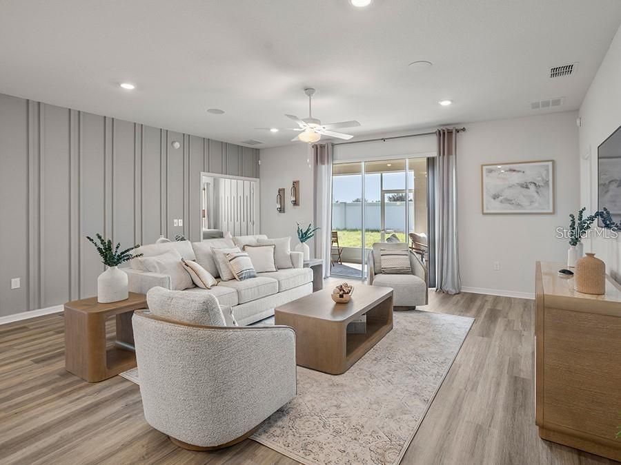 Interior, Living room, Recessed Lighting, Water, Wood Texture Flooring