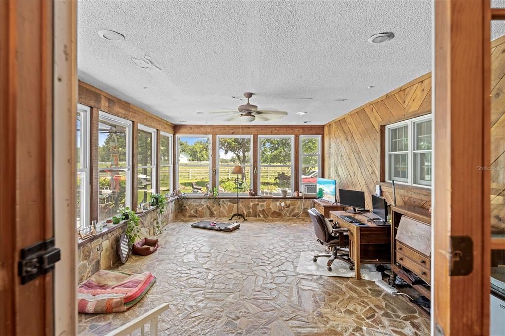 Home Office, Interior, Recessed Lighting, Wooden Walls