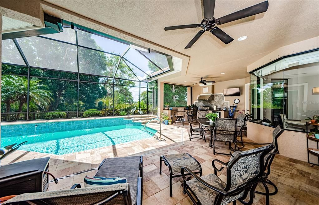 Dining room, Glass Ceilings, Interior, Pool, Recessed Lighting, Sun Room