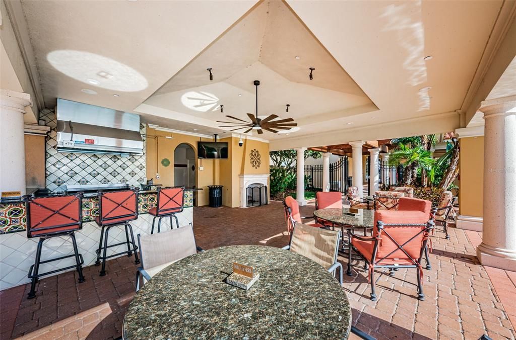 Dining room, Exterior, Fireplace, Kitchen, Pendant Lights, Recessed Lighting