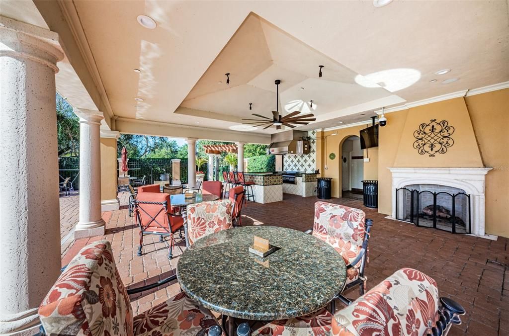 Exterior, Fireplace, Recessed Lighting