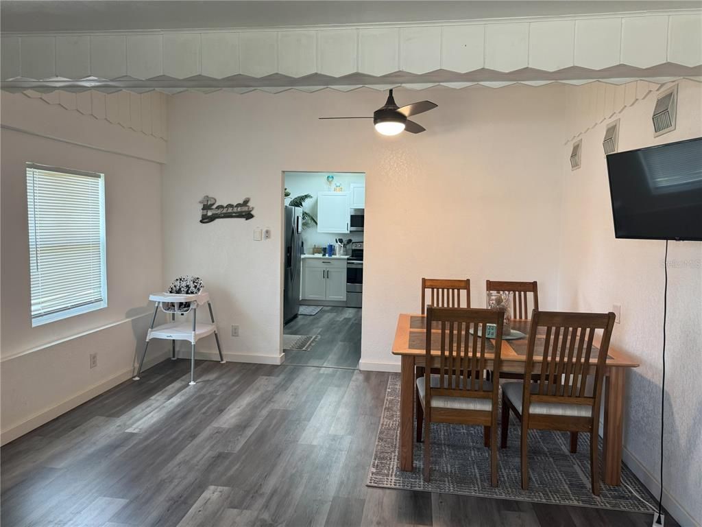 Dining room, Interior, Wood Texture Flooring