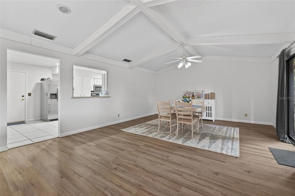 Dining room, Interior, Wood Texture Flooring