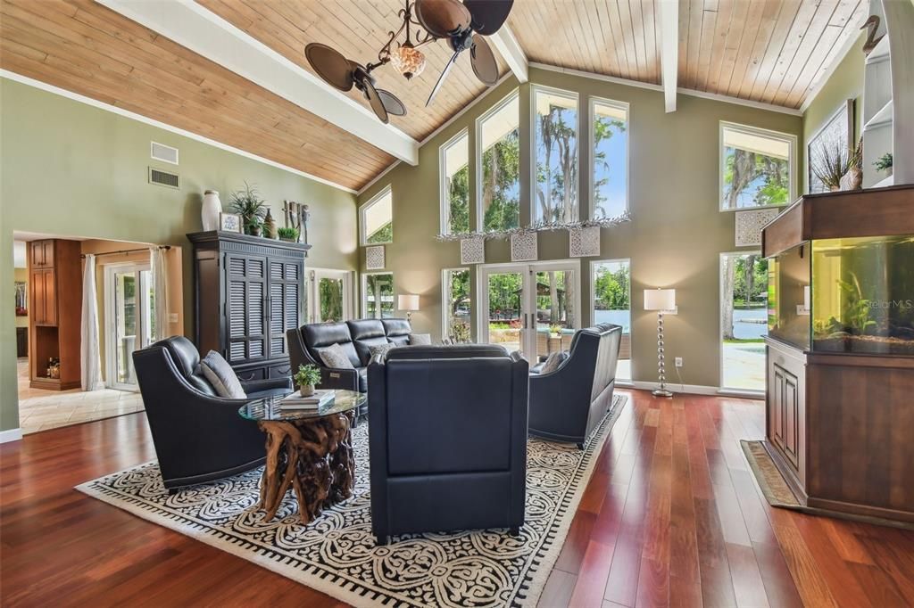 Interior, Living room, Wooden Ceilings, Wood Texture Flooring