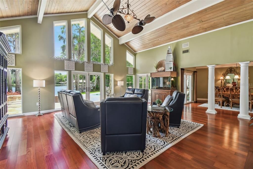 Interior, Living room, Wooden Ceilings, Wood Texture Flooring
