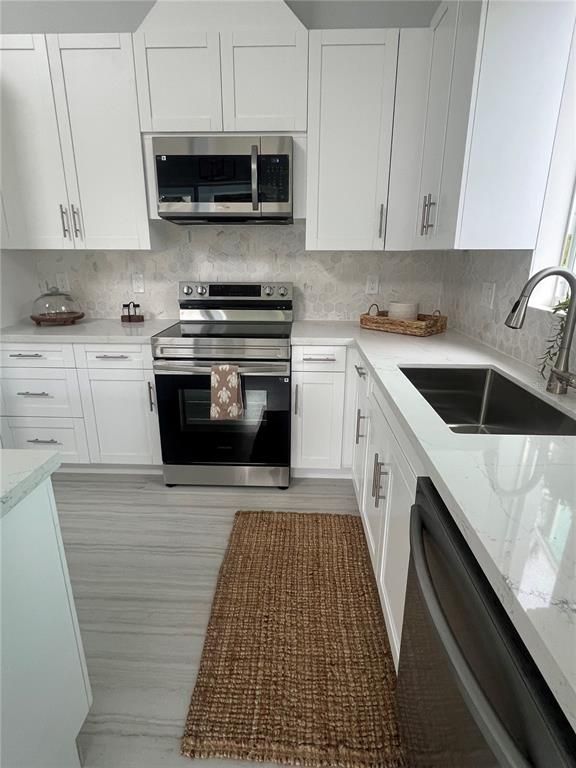 Interior, Kitchen, Marble Walls, Stainless Steel Appliances