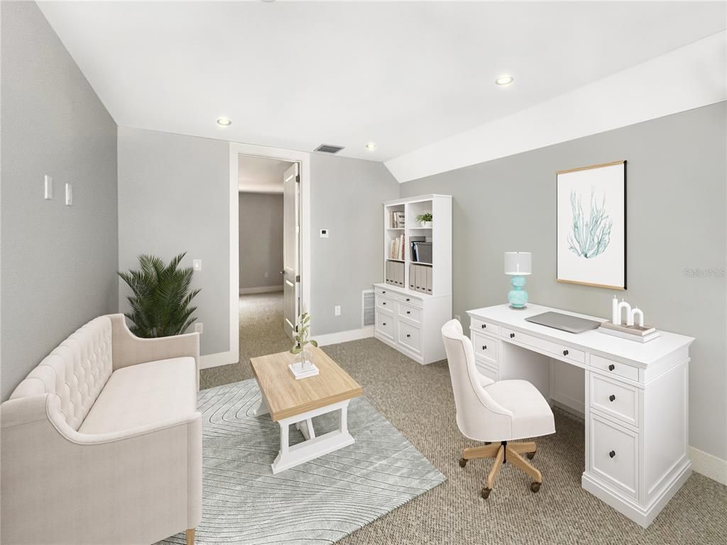 Home Office, Interior, Recessed Lighting