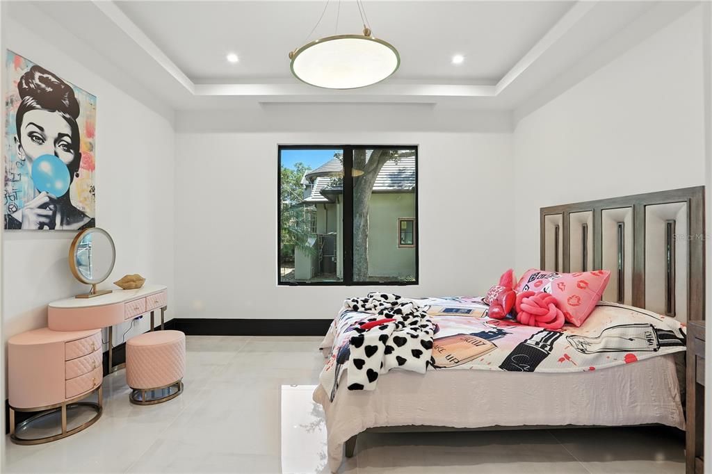 Bedroom, Interior, Pendant Lights, Recessed Lighting