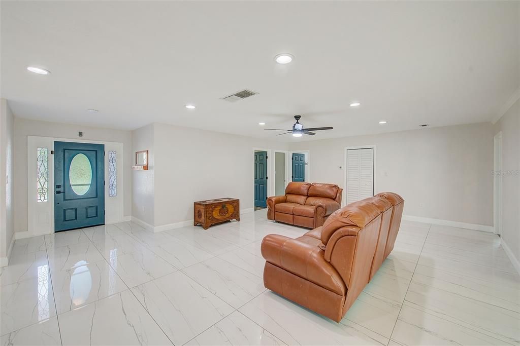 Interior, Living room, Marble, Recessed Lighting
