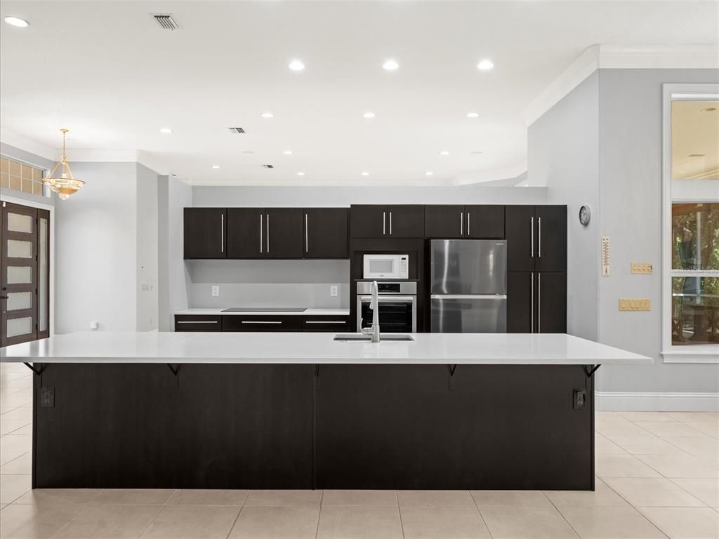 Interior, Kitchen, Pendant Lights, Recessed Lighting, Stainless Steel Appliances