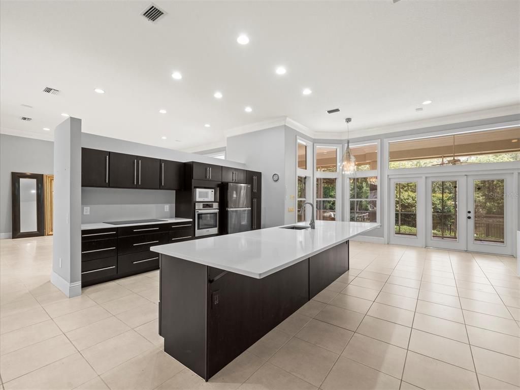 Interior, Kitchen, Pendant Lights, Recessed Lighting, Stainless Steel Appliances