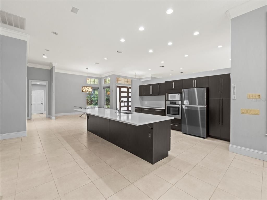 Interior, Kitchen, Pendant Lights, Recessed Lighting, Stainless Steel Appliances