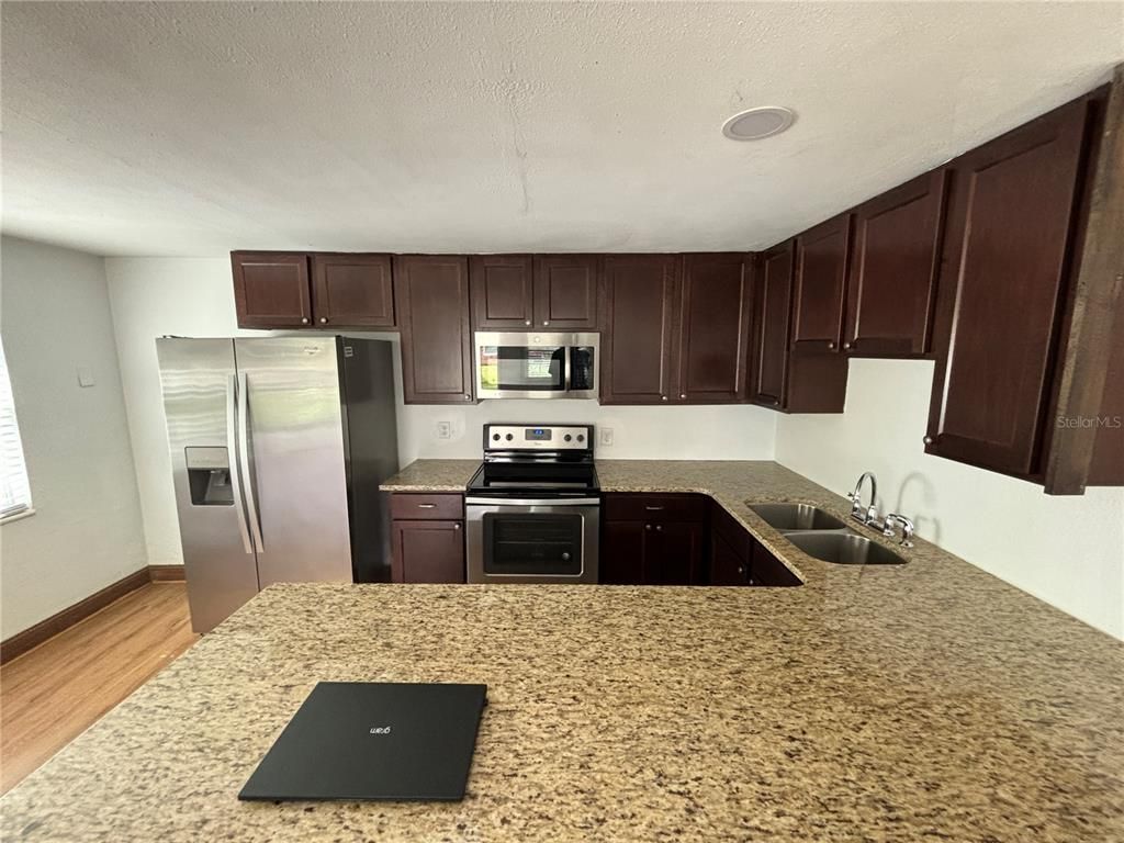 Interior, Kitchen, Stainless Steel Appliances, Wood Texture Flooring