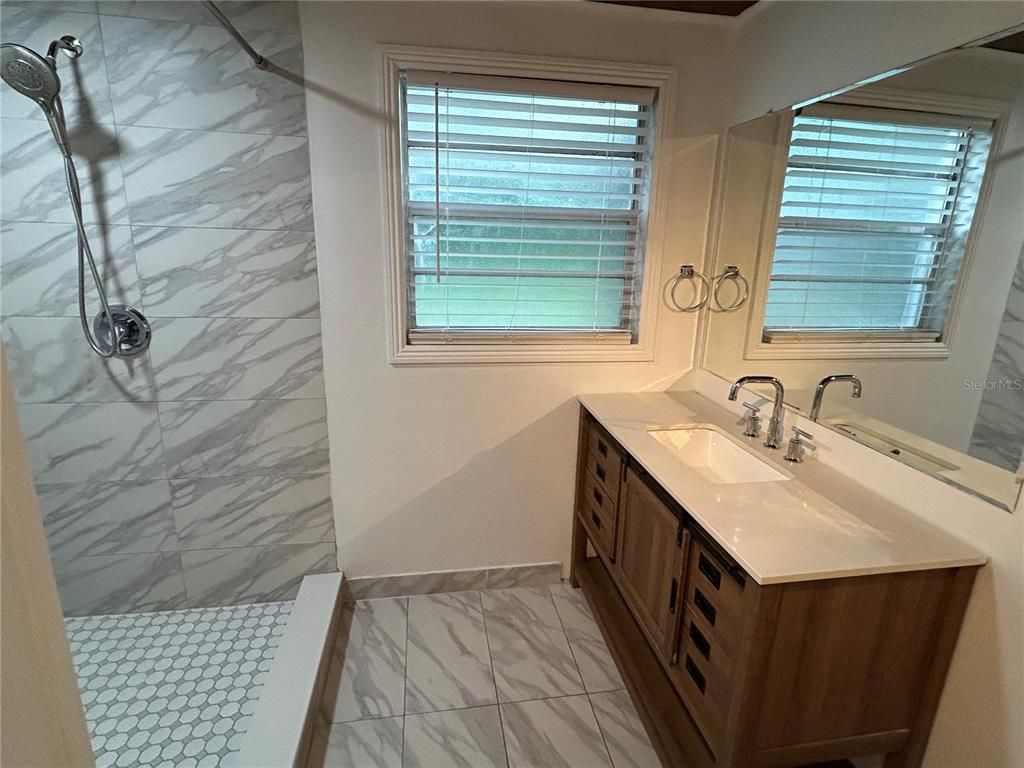 Bathroom, Dual Sink Vanities, Interior, Marble, Marble Walls