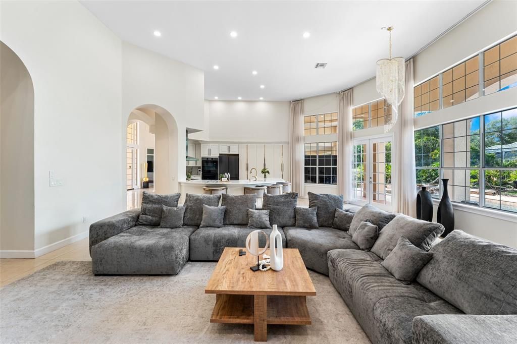 Chandelier, Interior, Kitchen, Living room, Recessed Lighting