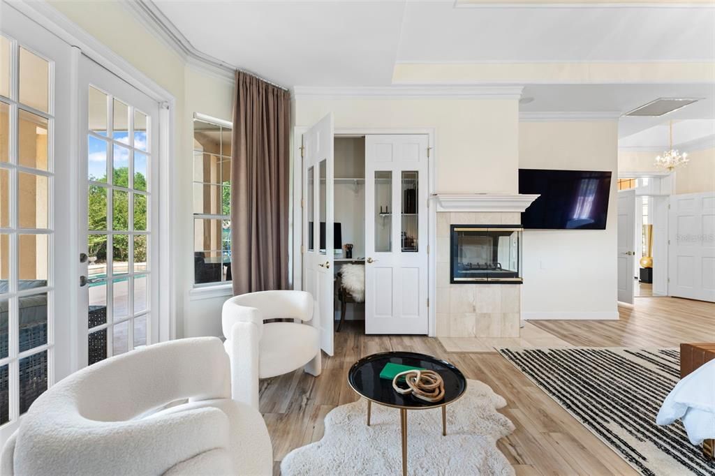 Chandelier, Fireplace, Interior, Living room, Wood Texture Flooring