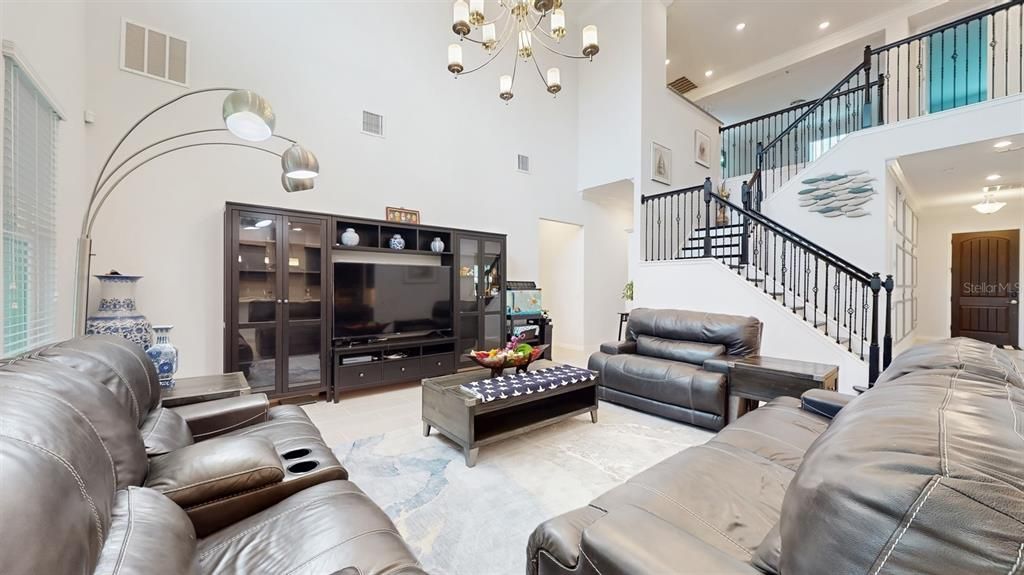 Chandelier, Interior, Living room, Recessed Lighting