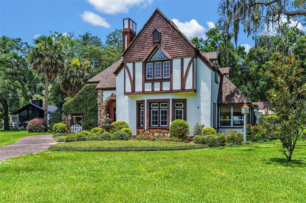 Backyard, Exterior, Facade, Tudor Revival