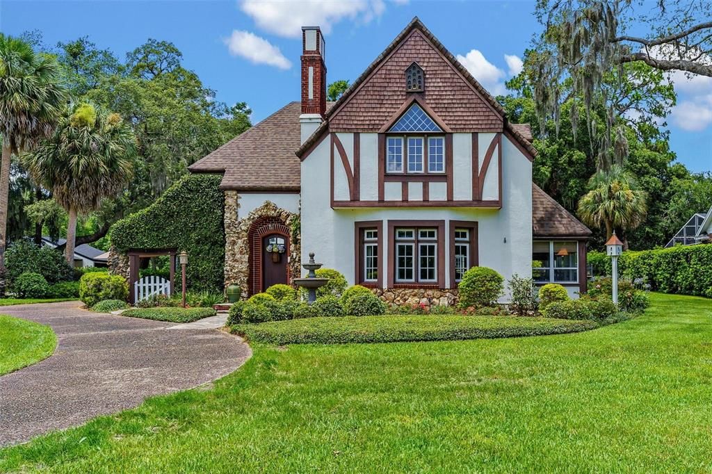 Backyard, Exterior, Facade, Tudor Revival