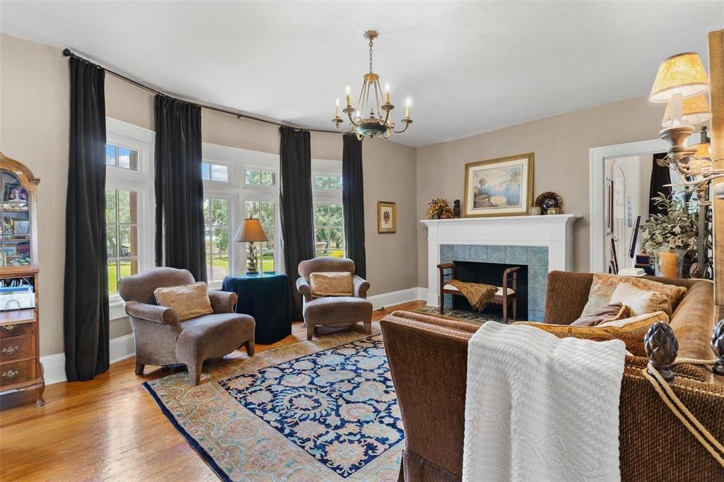 Chandelier, Fireplace, Interior, Living room, Wood Texture Flooring
