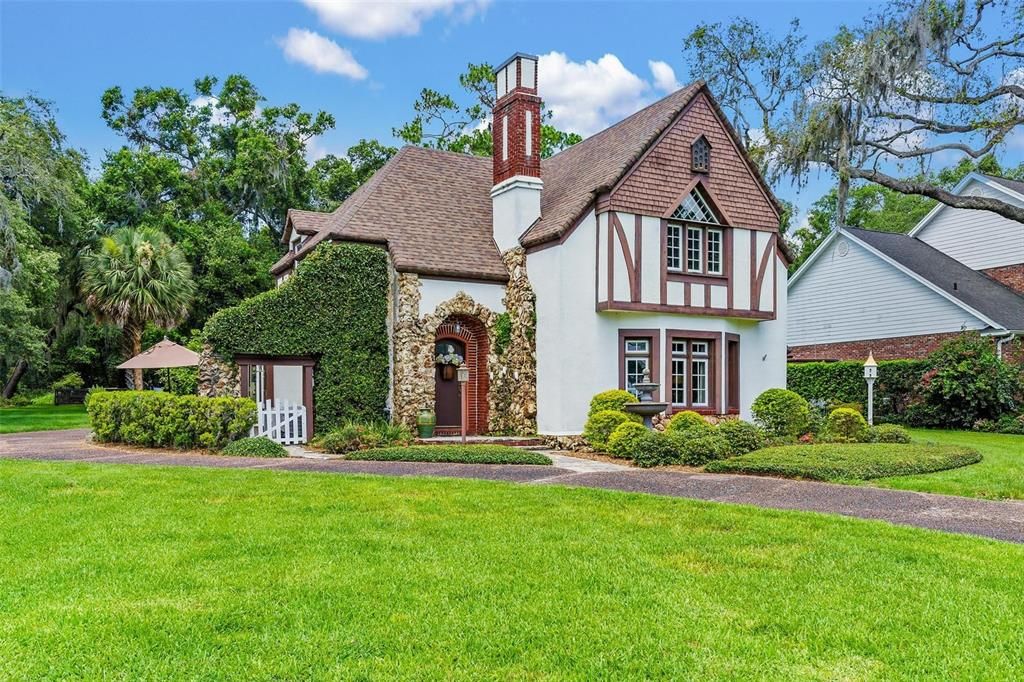 Backyard, Exterior, Facade, Tudor Revival