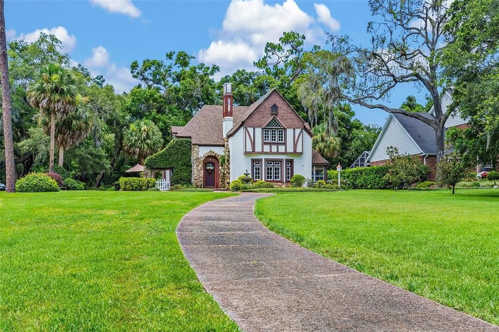 Backyard, Exterior, Facade, Tudor Revival