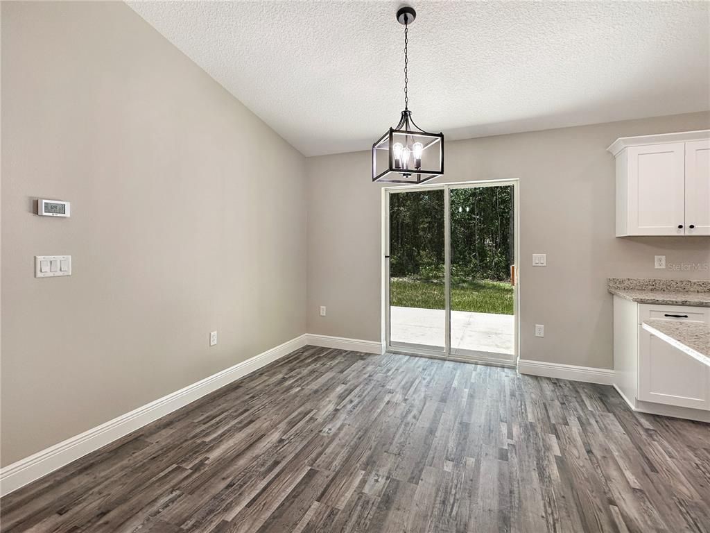 Empty room, Interior, Pendant Lights, Wood Texture Flooring