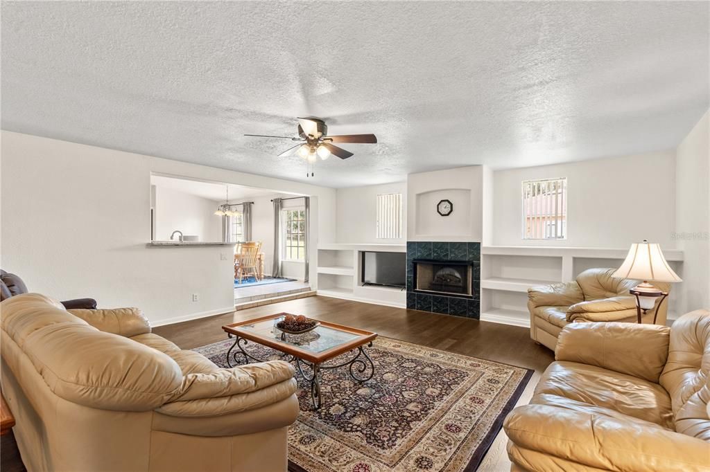 Fireplace, Interior, Living room, Wood Texture Flooring