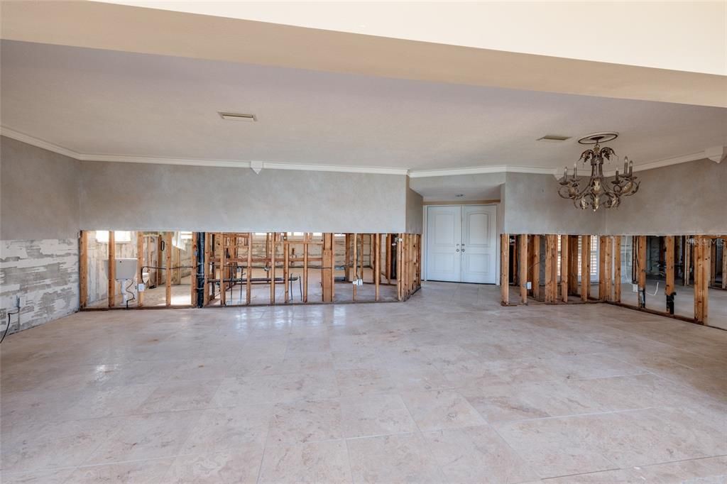 Chandelier, Empty room, Interior