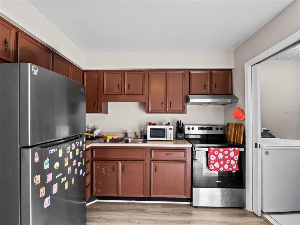 Interior, Kitchen, Stainless Steel Appliances, Wood Texture Flooring