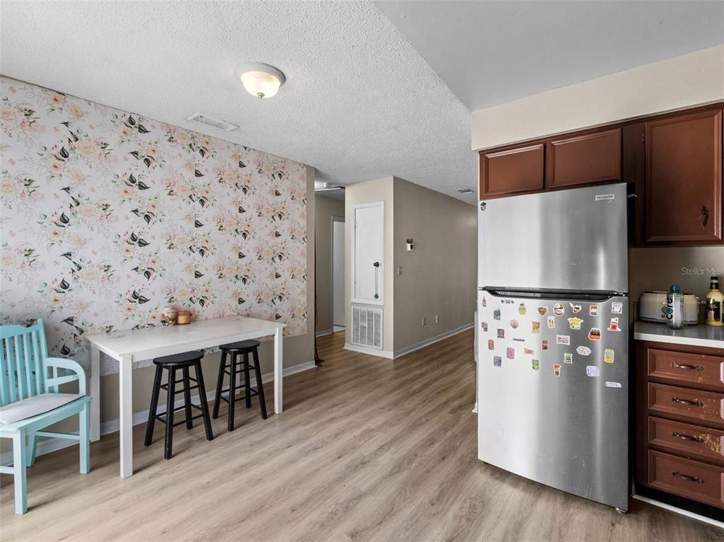 Interior, Kitchen, Stainless Steel Appliances, Wood Texture Flooring