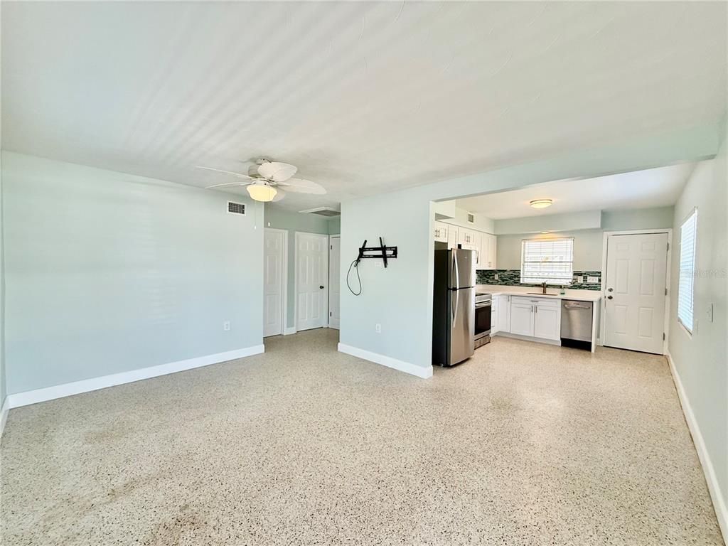 Empty room, Interior, Kitchen, Stainless Steel Appliances