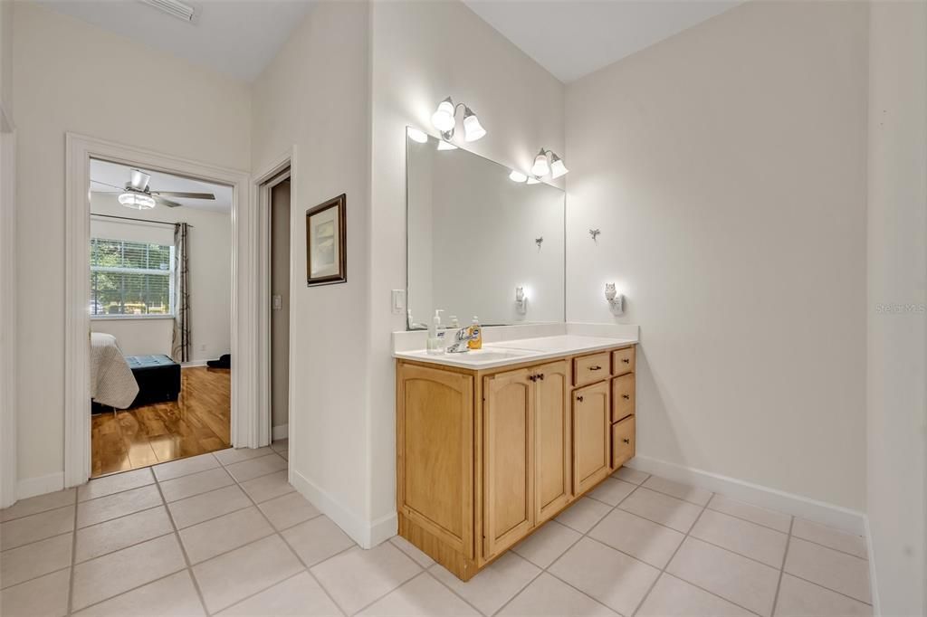 Bathroom, Dual Sink Vanities, Interior, Wood Texture Flooring