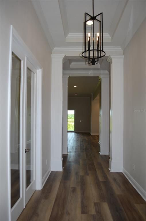 Chandelier, Interior, Pendant Lights, Recessed Lighting, Wood Texture Flooring