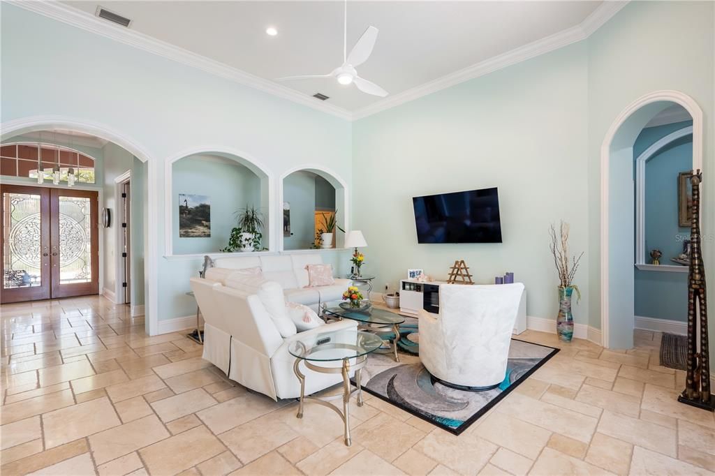 Interior, Living room, Recessed Lighting