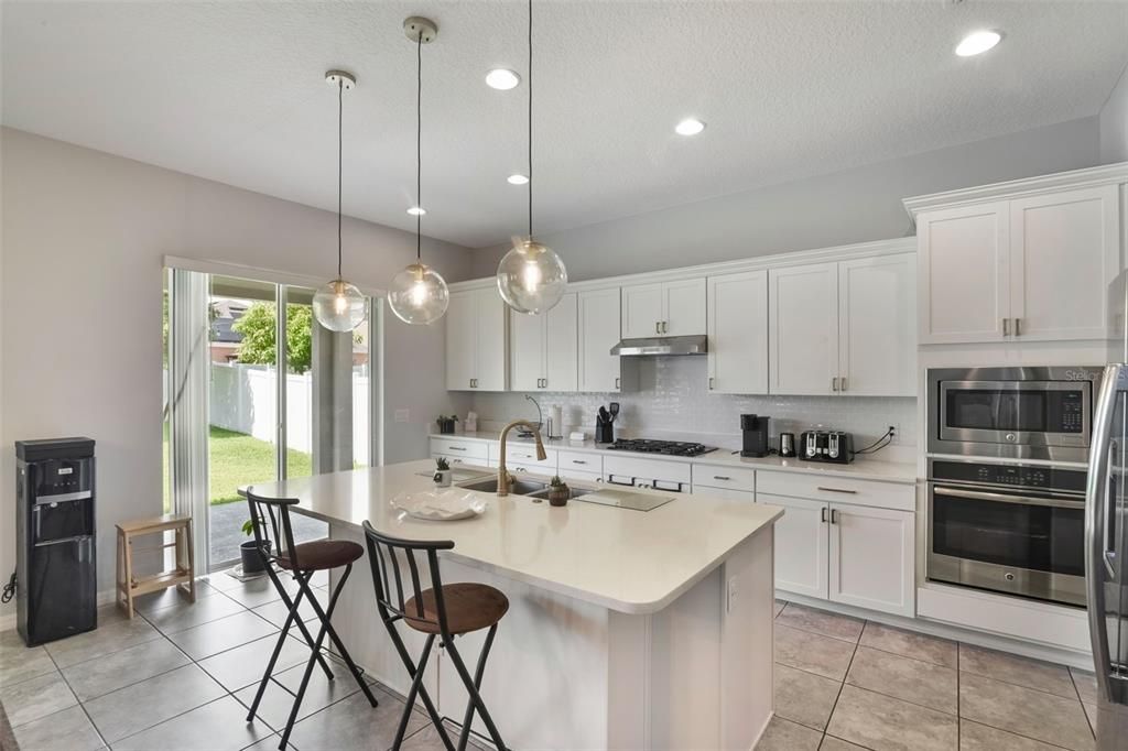 Interior, Kitchen, Pendant Lights, Recessed Lighting, Stainless Steel Appliances