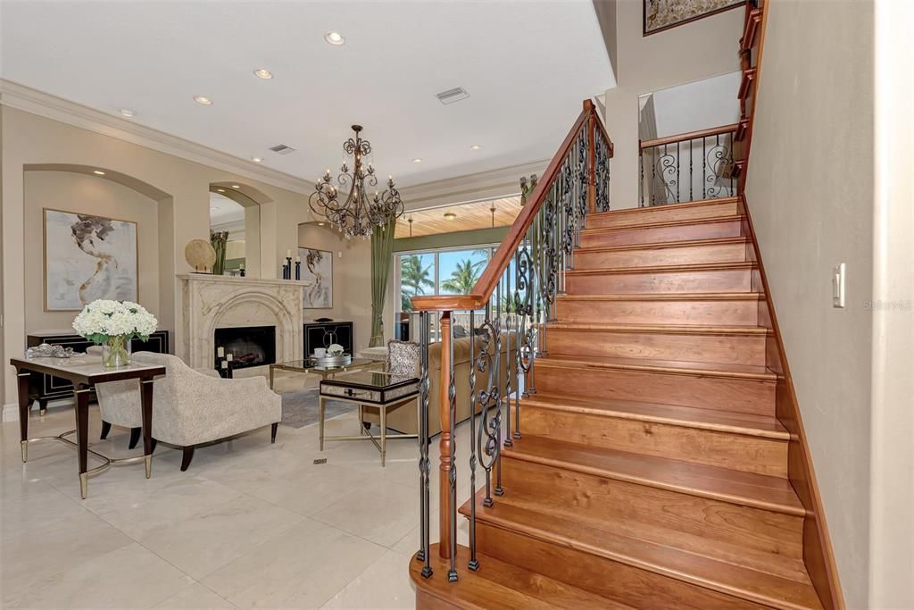 Chandelier, Fireplace, Interior, Recessed Lighting