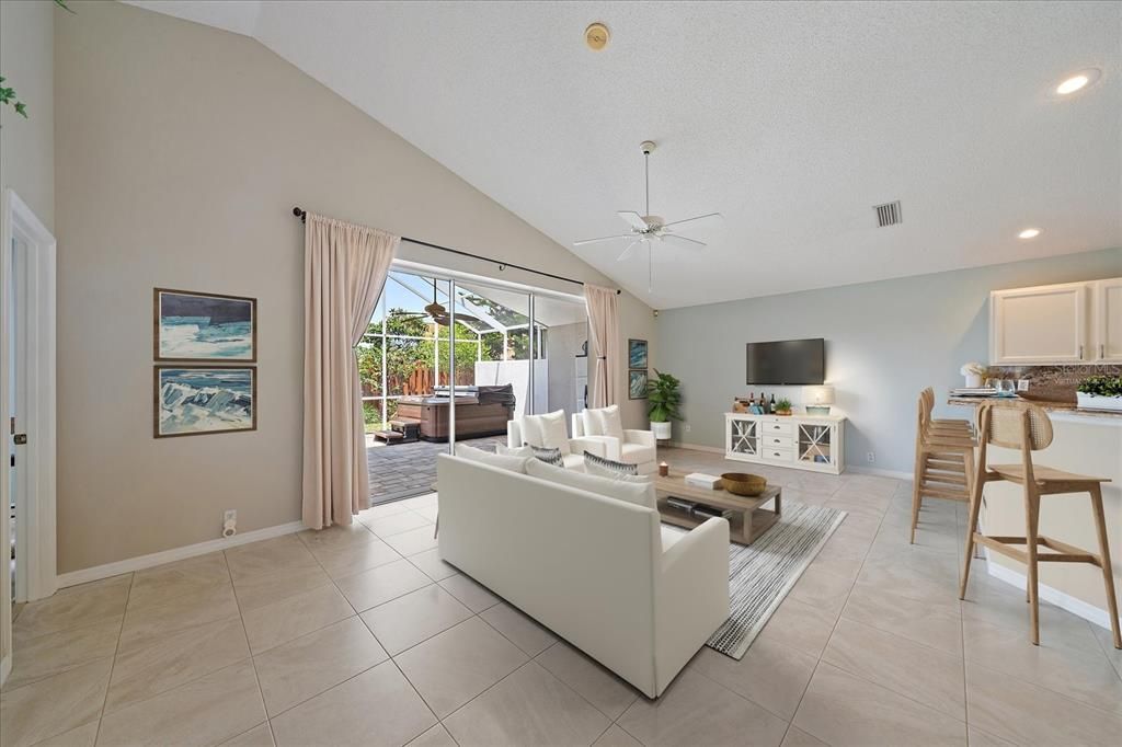 Interior, Living room, Recessed Lighting